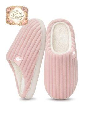 Donpapa Women's Fuzzy Memory Foam Corduroy House Slippers Cozy Warm